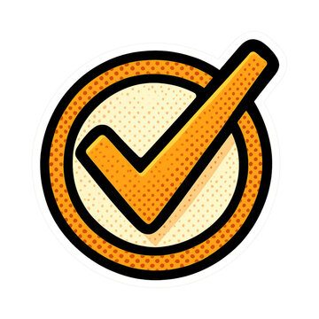 PNG Retro checkmark symbol illustration.