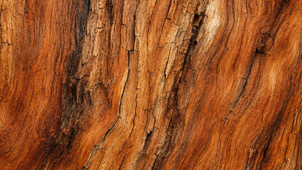 Naklejka premium Dynamic Weathered Driftwood Grain Texture Surface with Warm Golden Brown Waves