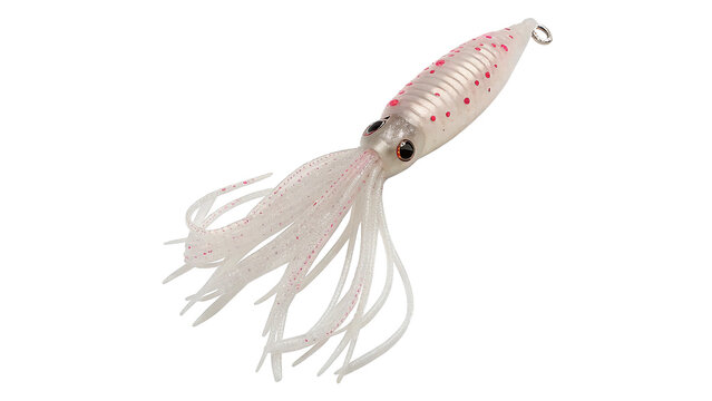 White soft silicone jig skirt bait isolated on transparent background for professional predator fishing tackle