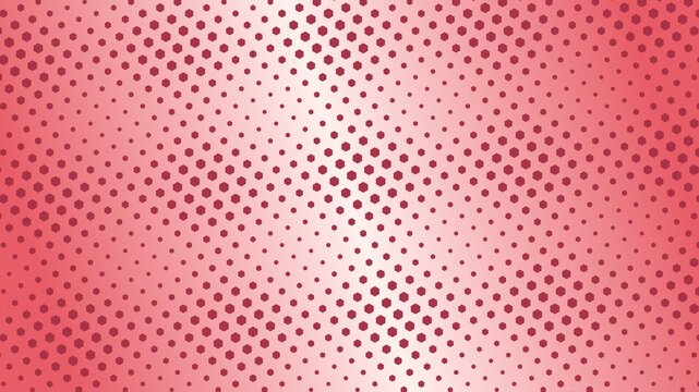 Abstract hex halftone brick pattern background in coral blush tones