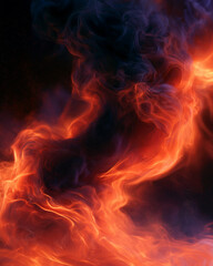Fototapeta premium Abstract Halloween background with glowing orange and violet smoke, luminous particles and dramatic atmosphere. Perfect for seasonal marketing, invitations and creative graphic design. 