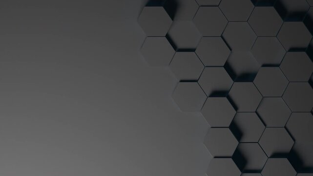 Graphene hexagon Tech background stepped loop Dark. Great backgound to communicate info about nano tech.