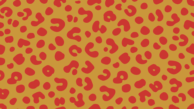 Red Leopard Spot Seamless Vector Pattern Background