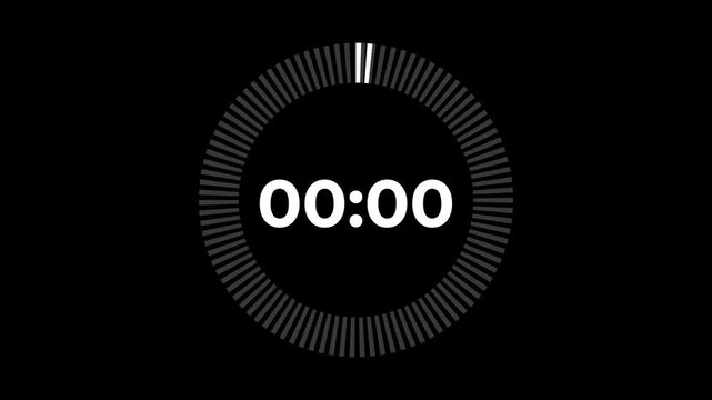 3 seconds circle countdown timer animation from 3 to 0 seconds on transparent background with alpha channel, countdown video