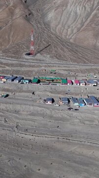 Vertical Aerial View of Pangong Lake, Ladakh, India