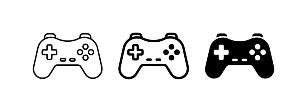 Video Game Controller Icons, Digital Entertainment Input Devices, Gaming Technology Symbols
