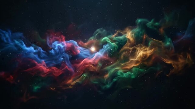 Dynamic cosmic nebulae with colorful gas clouds and bright star formation scenes
