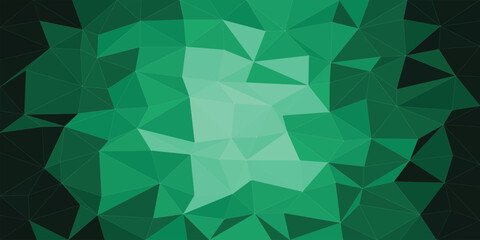 Obraz premium Green Low Poly Abstract Geometric Faceted Vector Background