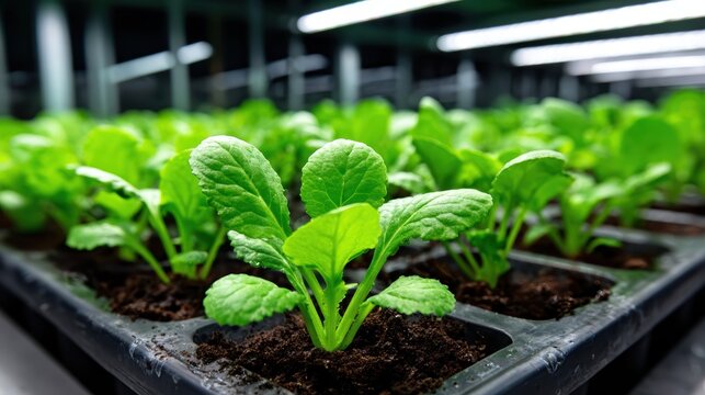 This image captures young, vibrant seedlings thriving in a garden, symbolizing growth, renewal, and the beauty of nature as a nurturing environment for life.