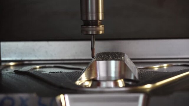 Ball nose end mill finishing press die surface on CNC milling machine