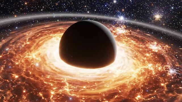 Massive Black Hole with Glowing Accretion Disk in Deep Space