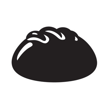 Black dumpling icon isolated on white background, Vector, illustration