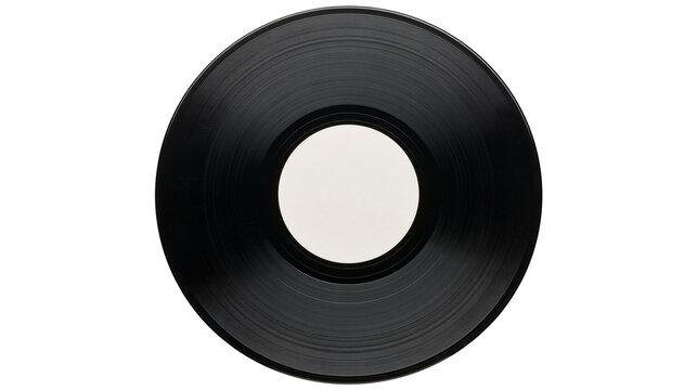 Black vinyl record with white center label