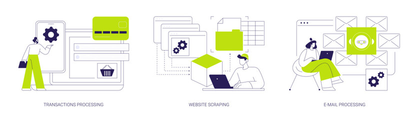 Obraz premium Business processes automation isolated cartoon vector illustrations se