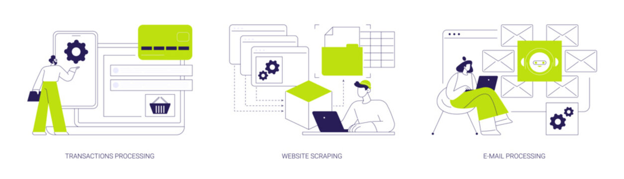 Business processes automation isolated cartoon vector illustrations se