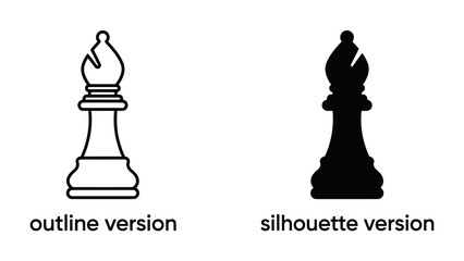 Chess Bishop in Outline and Silhouette © Hasem