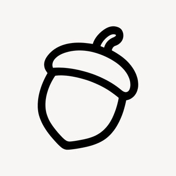 Simple acorn outline illustration.