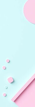 Pastel pink and green geometric shapes on light blue textured background, blue, texture
