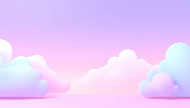 Pastel Dreamscape of Fluffy Clouds in a Soft Sky.