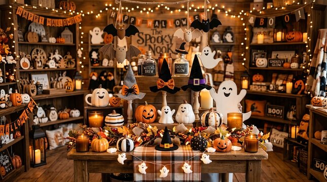 Halloween Decor Shop with Cute Seasonal Ornaments
