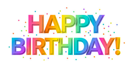Naklejka premium Colorful birthday greeting with the text 