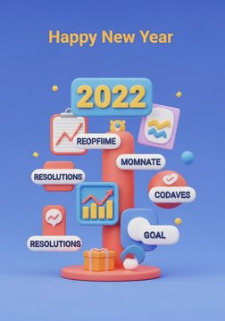 3D Celebration of 2022's Goals and Resolutions