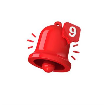 Red notification bell icon with a number nine badge