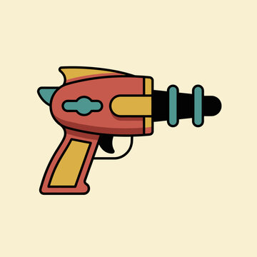 Retro ray gun space blaster toy gun illustration