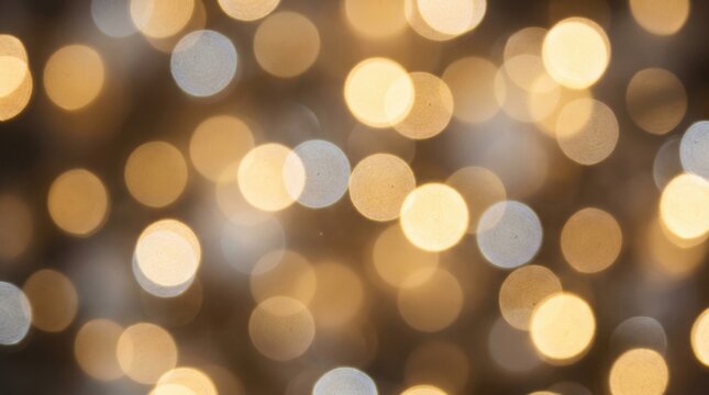 Golden and silver bokeh lights creating festive abstract background
