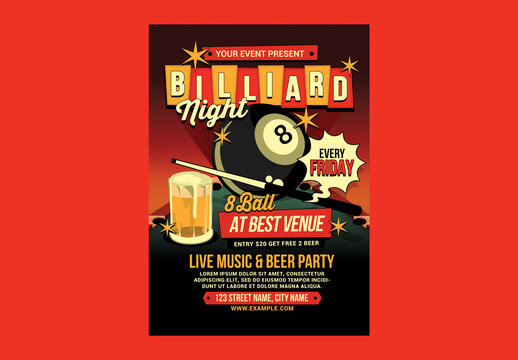 Billiard Night Flyer