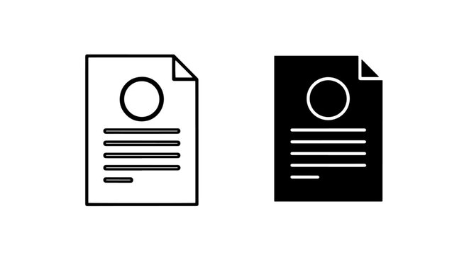 Medical report or health document icon set in two styles with document