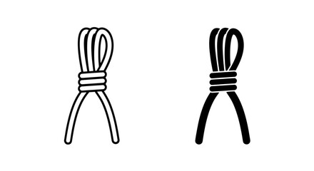 Lasso rope knot linear and silhouette icon design with security © Al Rafi