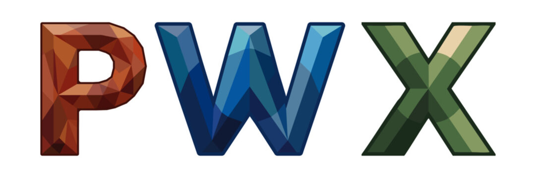 Low Poly Geometric Letters for Productivity Tools, Document Apps and Spreadsheet Software