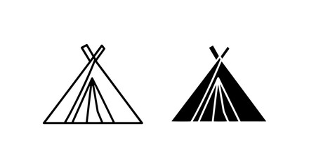 Camping tent outdoor travel icon set with adventure, vacation © Al Rafi