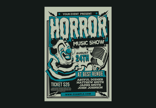 Retro Horror Music Event Flyer