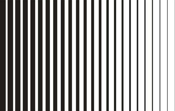Halftone gradient lines. Black vertical parallel stripes vector.