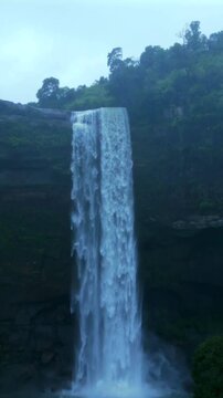 Vertical Aerial View of Krang Suri Waterfall, Meghalaya, India