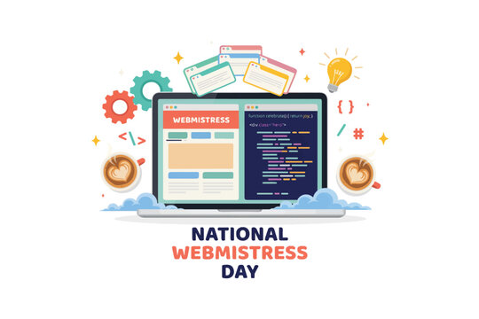 National Webmistress Day Vector Illustration, Website Administrator and Web Development Appreciation Design