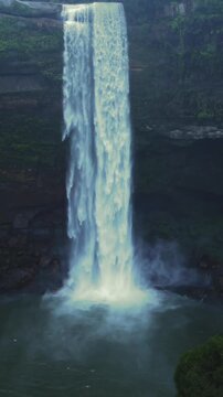 Vertical Aerial View of Krang Suri Waterfall, Meghalaya, India