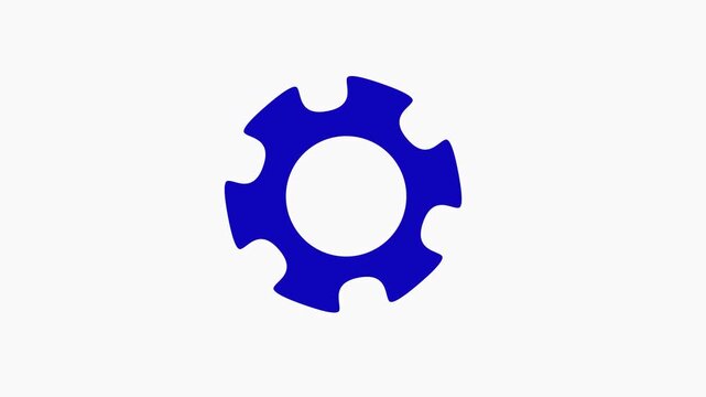 Blue gear on a white background.
Hexagon animation.