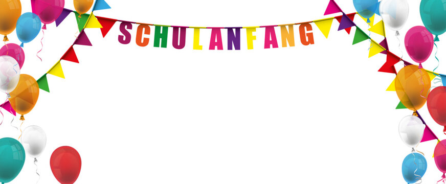 Schulanfang Balloons Letters Side Transparent Header