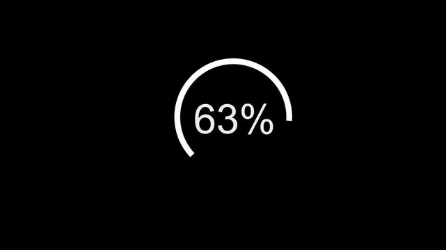 Loading progress circle displays sixty three percent completion against a deep black digital interface.