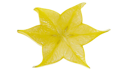 Fototapeta premium Star fruit slice with visible seeds and juicy texture