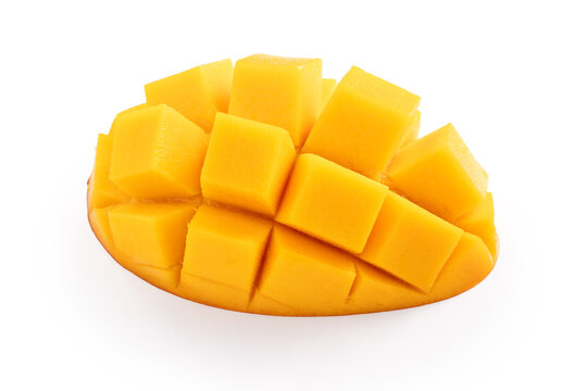 Fresh ripe mango fruit isolated on white background with clipping path