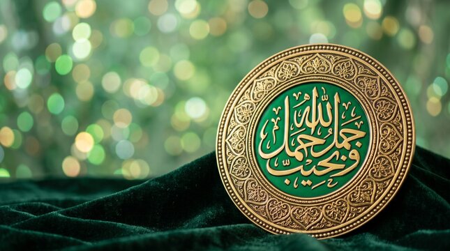 Poster for a new year in Islamic Background. A Arabic calligraphy on it. Milad un Nabi banner and Islamic background with Mawlid al Nabi celebration ... See More