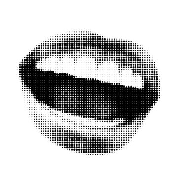 halftone dots png transparent Halftone mouth with open lips and teeth showing