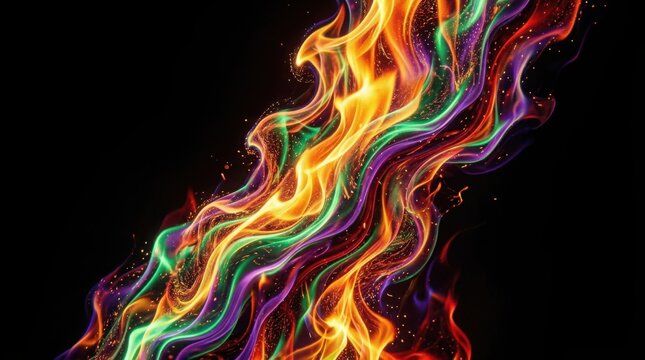 Vibrant multicolored swirling flame design for modern artistic wallpapers and digital backdrops Abstract, Liquid, Colorful Gradient, Fluid Wave Texture, Vibrant Background, Digital Art
