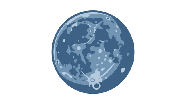 Blue Moon Icon Isolated On A White Background