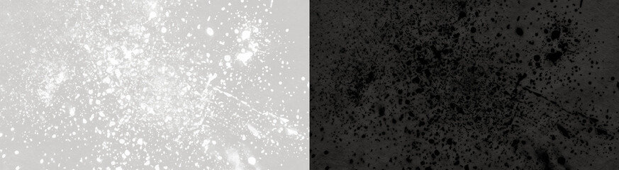 White paint splatter on gray concrete wall, artistic grunge texture with rough stone surface and spray paint drops for modern industrial background, urban street style design and aesthetic branding © PNG