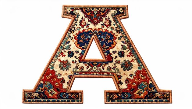 Decorative a Letter Patchwork Rug Pattern